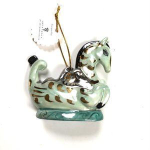 Anthropologie Mint and Gold Seahorse Ornament